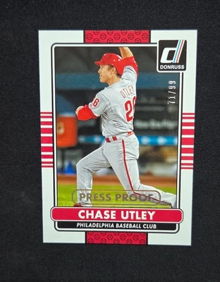 Chase Utley Panini Donruss 2015 prueba de prensa 71/99 #137 Foto 1 de 2