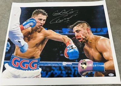 Impresión de póster firmado por Gennady Golovkin GGG. ¡CERTIFICADO DE AUTENTICIDAD BAS BECKETT! Foto 1 de 3