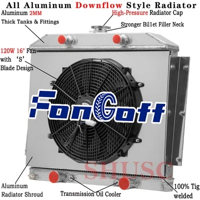 3-Rows Radiator Shroud Fan For 49-1951 Mercury Monterey 3.7 4.2L w/ Flathead Foto 1 de 4