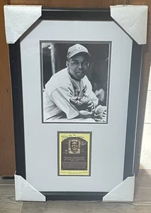 Monte Irvin Signed Yellow Hall of Fame Plaque Postcard JSA Auto HOF Framed 8x10 - Picture 1 of 6