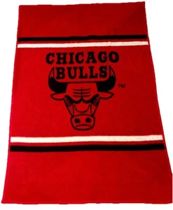NBA Chicago Bulls Biederlack Manta Tiro Rojo Negro Talla 54”x 77” De Colección EE. UU. - Imagen 1 de 8