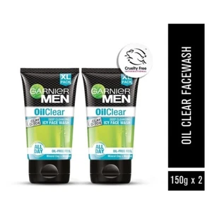 Garnier Men Oil Clear Clay D-Tox Deep Cleansing Icy Face Wash, 150g (Pack of 2) - Picture 1 of 7