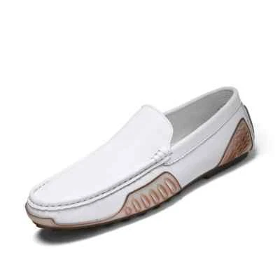 Genuine Leather Men's Moccasins Slip-On Outdoor Office Wedding Casual Shoes - Image 1 of 4