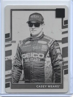 1/1 Casey Mears Black Printing Plate 2018 Panini Donruss Racing NASCAR #66 - Image 1 of 2