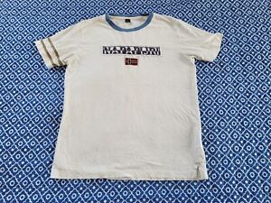 Napapijri Men's Size 14 White Cotton Logo Short Sleeve T-Shirt