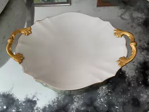 LENOX Valencia Serving Platter with Gold Trim & Handles 16" EUC - Picture 1 of 3