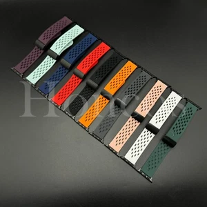 Correa de goma de silicona verde para Apple Watch de 38 mm-49 mm para iWatch liberación rápida - Imagen 1 de 31