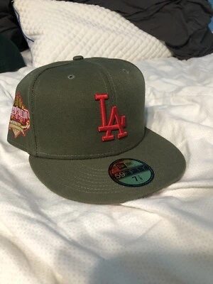 los angeles dodgers Hat 7 7/8 / Olive and red color way￼ 🫒 - Image 1 of 3