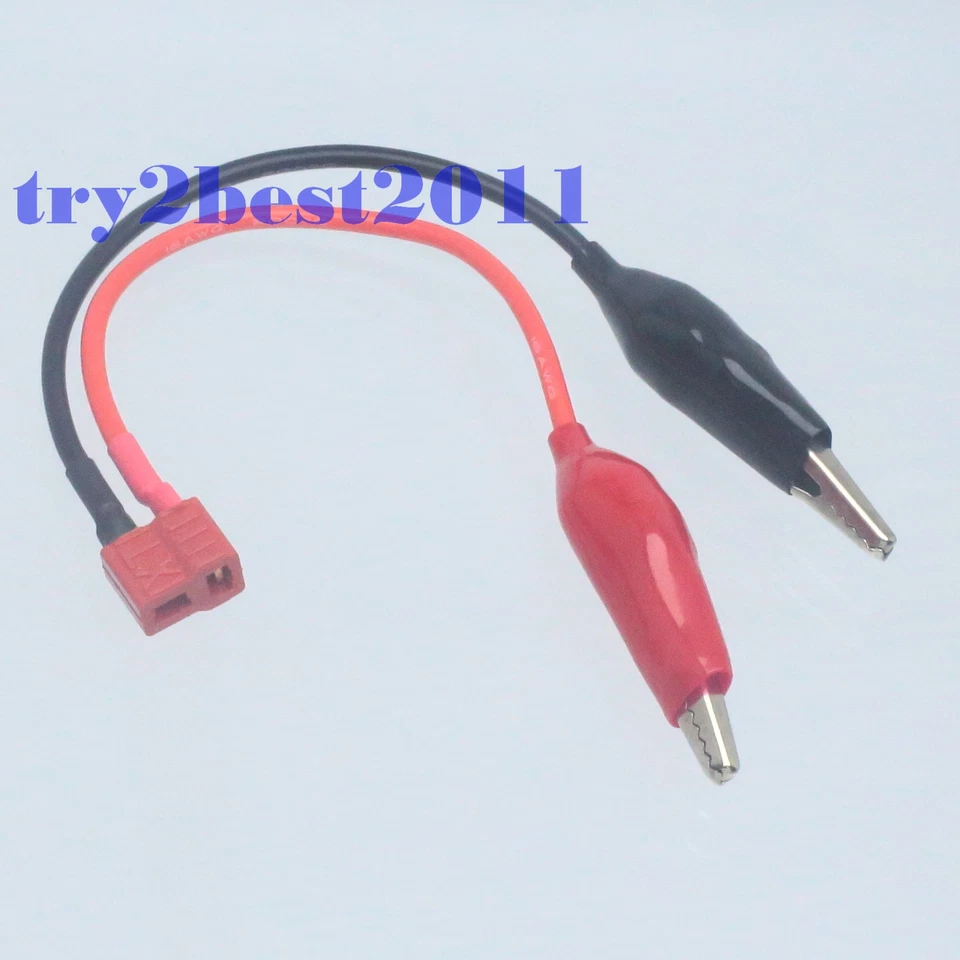 Deans T-Plug Female to Alligator clip charge lipo Pb Deans Charge Plug Nylon T - Image 1 of 1