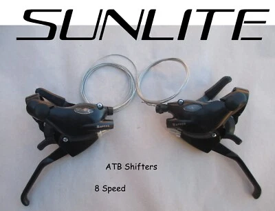 Sunlite ATB Shifter Set 3x8-Speed with Integrated V-Brake Levers Black - Image 1 of 3
