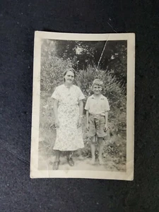 Vintage Press Photo Black & White Woman and Boy 1938 3.5"x5" - Picture 1 of 2