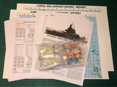Midway expansion, Coral sea + 3 more scenarios, for AH, 188 counters+maps+rules - Image 1 of 4