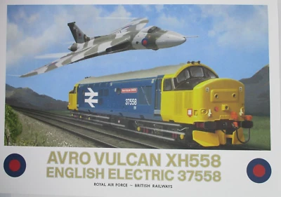 Póster Bachmann 370-375 impresión artística de la aeronave y la locomotora forma dividida Foto 1 de 4