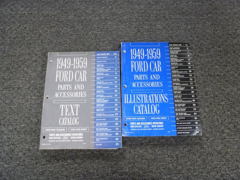 1950-1955 Ford Country Squire Wagon Parts Catalog Manual Set 1951 1952 1953 1954 - Image 1 of 1