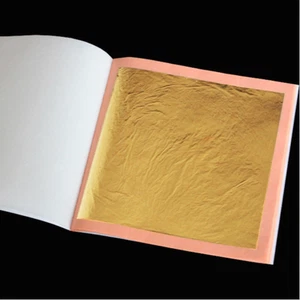 25 X EDIBLE / DECORATIVE GOLD LEAF LOOSE SHEET BOOKLET - 24 CARAT - 8CM X 8CM - Picture 1 of 2