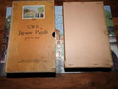 VINTAGE 1933-35 BOXED G.W.R CHAD VALLEY WOODEN JIGSAW PUZZLE HENLEY BRIDGE - Image 1 of 4
