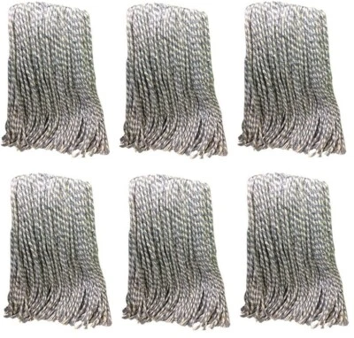 Abco 01304-TS 24 Oz Cotton 4 Ply Blue & White Replacement Mop Heads - Pack of 6 - Image 1 of 4