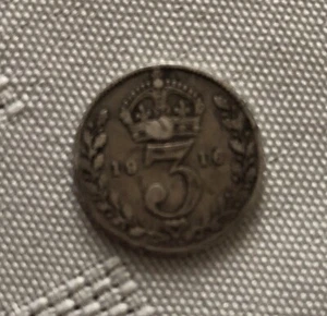 GEORGE V 1916 3 D SILBERMÜNZE - Bild 1 von 2