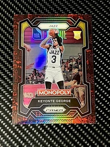 2023 2024 Prizm Monopoly Keyonte George Red Icons Pattern Rookie Card Utah RC - Picture 1 of 2