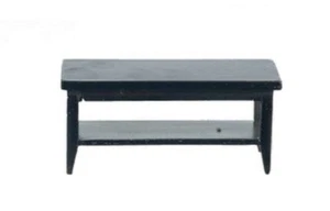 Dolls House Black Retro Coffee Table with Shelf Modern Living Room Furniture - Picture 1 of 8