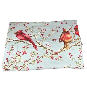 Edredón Pottery Barn Cardinal Bird azul rojo reina completo algodón invierno bayas - Imagen 1 de 7