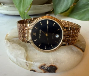 Vintage Waltham Quarzuhr goldfarbenes Band *braucht Batterie* #1 - Bild 1 von 5