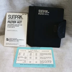 Vintage 1977 Sunpak 300 & 400 Series Flash Filter Kit 9 Filters #653-738 Japan - Picture 1 of 6