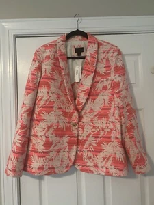 J CREW COLLECTION Tropical Blazer Shawl Collar In Sun-Faded Size 16 - Picture 1 of 9