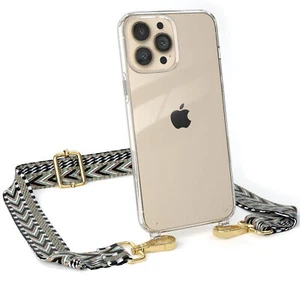 Łańcuszek na telefon komórkowy do iPhone 13 Pro Max Boho Sznurek Etui z paskiem Szeroki Zielony / Czarny - Zdjęcie 1 z 7