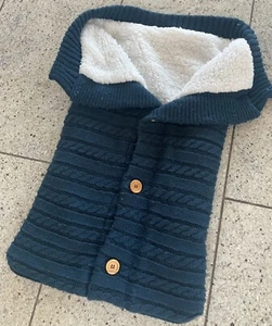 Fußsack / Einschlagdecke - gefüttert - blau - Autositz, Kinderwagen, Babyschale - Bild 1 von 2