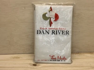 Vintage Dan River Fine Muslin White Pillow Cases 42x36 *NEW* All Cotton - Picture 1 of 7