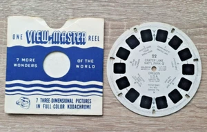 CRATER LAKE NAT'L PARK II OREGON USA 1948 VIEWMASTER REEL 22 RARE   P484 - Picture 1 of 5