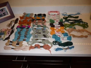 LARGE MIXED LOT NEEDLEPOINT YARN/FLOSS - DMC, NEEDLOFT, ANCHOR - Free Shipping - Picture 1 of 11
