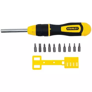 3 In. Multi-bit Ratcheting Screwdriver | Stanley Bits Bit with Tools Inch Set - Picture 1 of 4