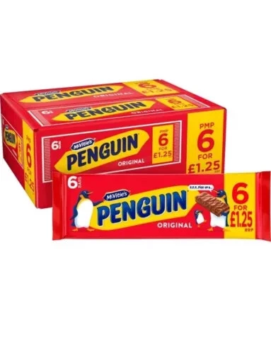 McVitie's Penguin Milk Chocolate Biscuit Bars Pack of 12 x 6bars - Image 1 of 1