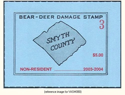D2K Virginia - Smyth 2003 $5.00 Bear Damage Stamp - Image 1 of 1