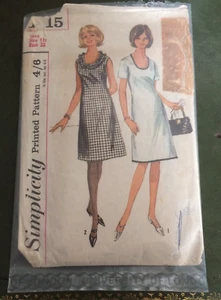 Vintage 1965 teens/ juniors misses Simplicity 5915 bust 32/UK 12 DRESS PATTERN - Picture 1 of 5