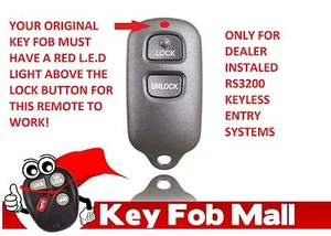 NEW Keyless Entry Key Fob Remote For a 2005 Toyota MR2 Spyder Free Program Inst. - Picture 1 of 3
