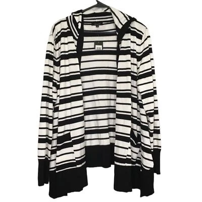 NUEVO CON ETIQUETAS VERVE AMI PUNTO A RAYAS FRENTE ABIERTO MANGA LARGA SUDADERA CON CAPUCHA BOLSILLOS L Foto 1 de 4