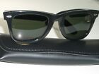 Vintage B&l Ray-ban Usa L2009 Black Ebony G15 Crystal Wayfarers 5024 Sunglasses