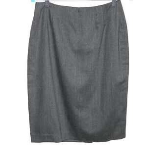 Falda recta Linda Allard Ellen Tracy para mujer gris 100 % lana forrada talla 10 - Imagen 1 de 10