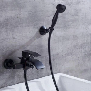 Grifo de mano pulverizador de mano para bañera de bronce frotado al aceite latón montaje en pared - Imagen 1 de 6