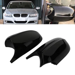 Gloss Black Mirror Cover Cap For BMW E90 E91 E92 E93 LCI 323i 328i M3 Style - Picture 1 of 9
