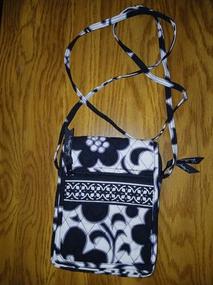 Vera Bradley Women's Cotton Mini Hipster Crossbody Purse Black & White - Image 1 of 4
