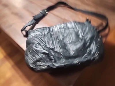 Bolsa de mão estilo hobo preta vintage Cabin Creek bolsa de ombro enfeites - Imagem 1 de 4