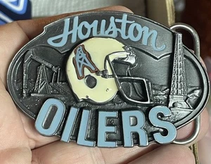 Vintage Houston Oilers Gürtelschnalle Siskiyou Zinn 1987 - Bild 1 von 3