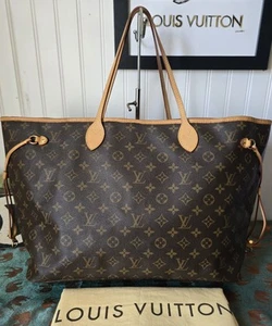 Louis Vuitton Brown Monogram Neverfull GM Canvas Tote Shoulder Bag - Picture 1 of 22