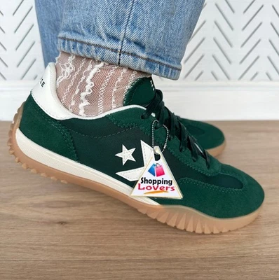 ⭐Converse Run Star Trainer Ox 7.5 Women Shoes Suede Green Casual Sneaker A13359C - Image 1 of 4