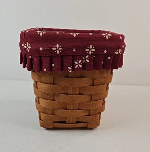 1995 Longaberger Korb 6" hoch quadratisch rot Liner und Kunststoffschutz - Bild 1 von 7