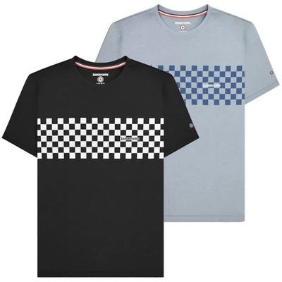 Mens Lambretta Classic Retro Two Tone Panel Mod Ska T-Shirt Sizes M to 4XL - Image 1 of 2
